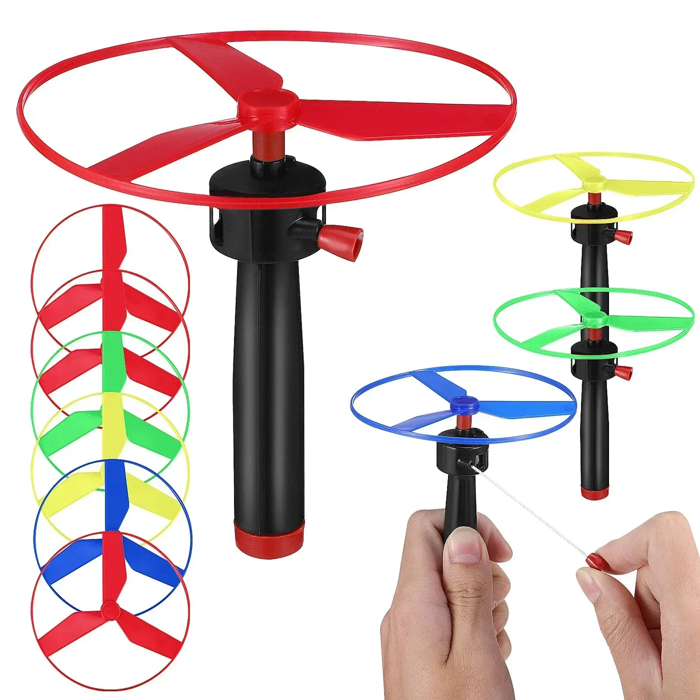 Kids Pull String Flying Disc Propeller Toy