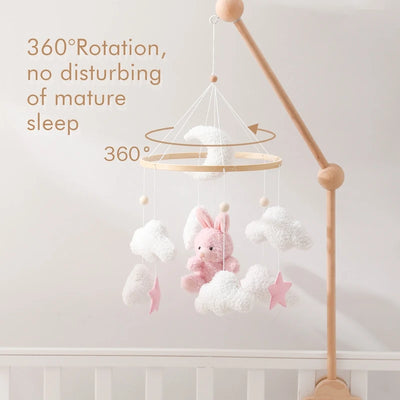 Soft Felt Teddy Bear Wooden Crib Toy