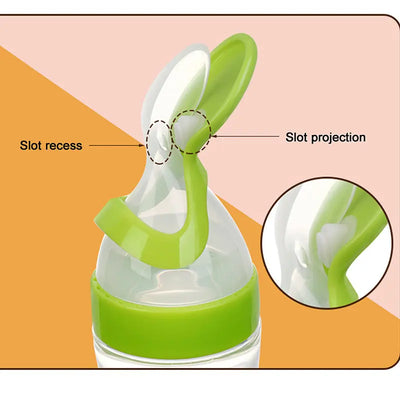 Baby-Fütterungslöffelflasche aus Silikon