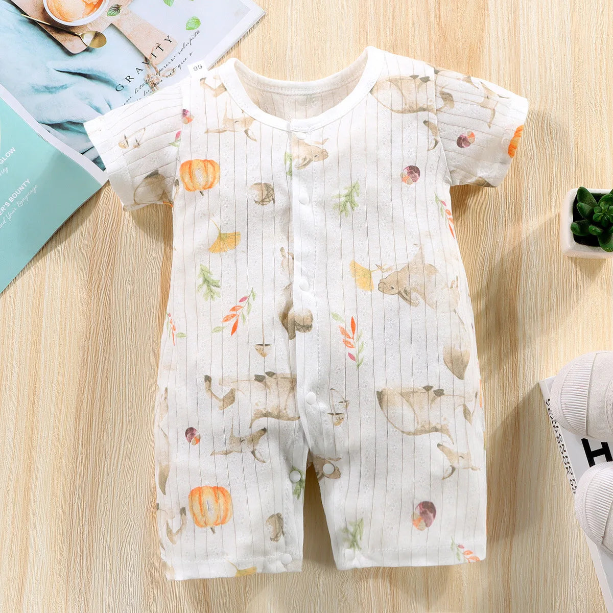 Baby kortärmad Onesies klätterbyxa