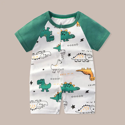 Süßer Jumpsuit mit Trägern und Dinosaurier-Löwen-Print