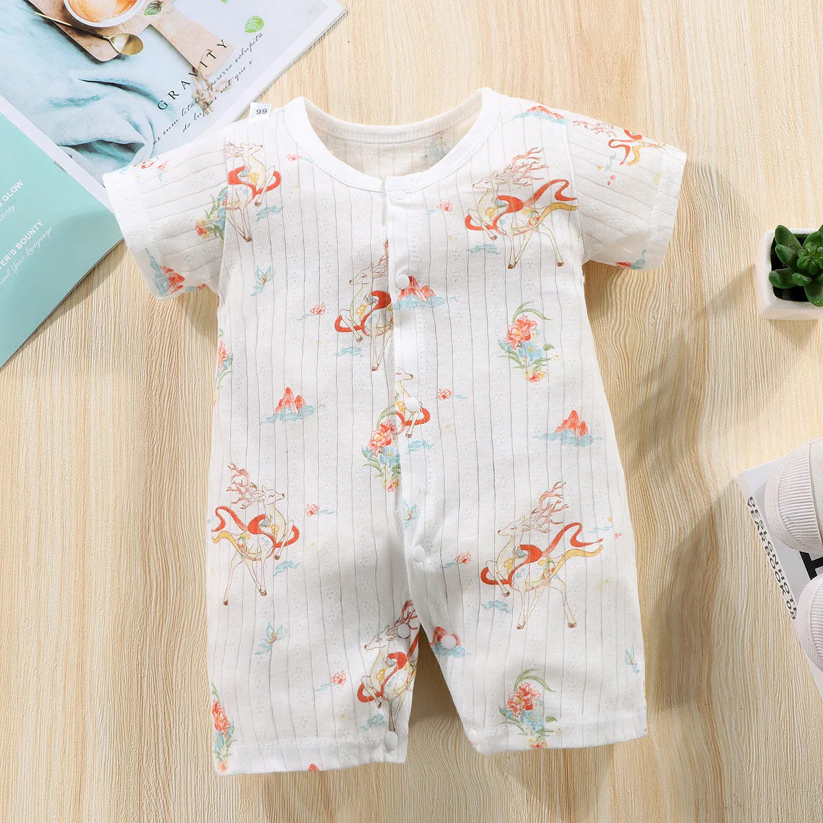 Baby kortärmad Onesies klätterbyxa