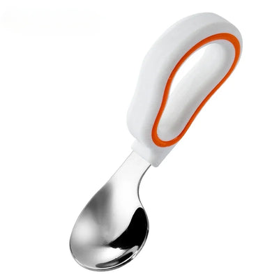 Baby Eating Training Soft Silicone Spoon Fork Set