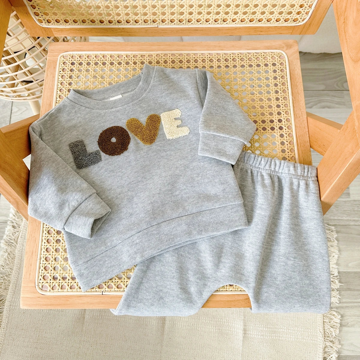 Baby Letter Long Sleeve Infant Outfit Set