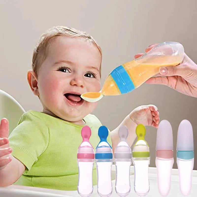 Baby Silicone Feeding Spoon Bottle